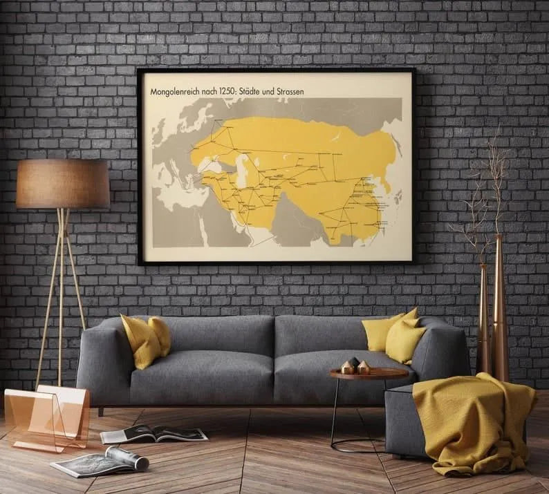 Mongol Empire after 1250 Map Wall Print