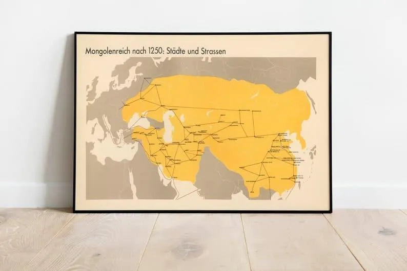 Mongol Empire after 1250 Map Wall Print