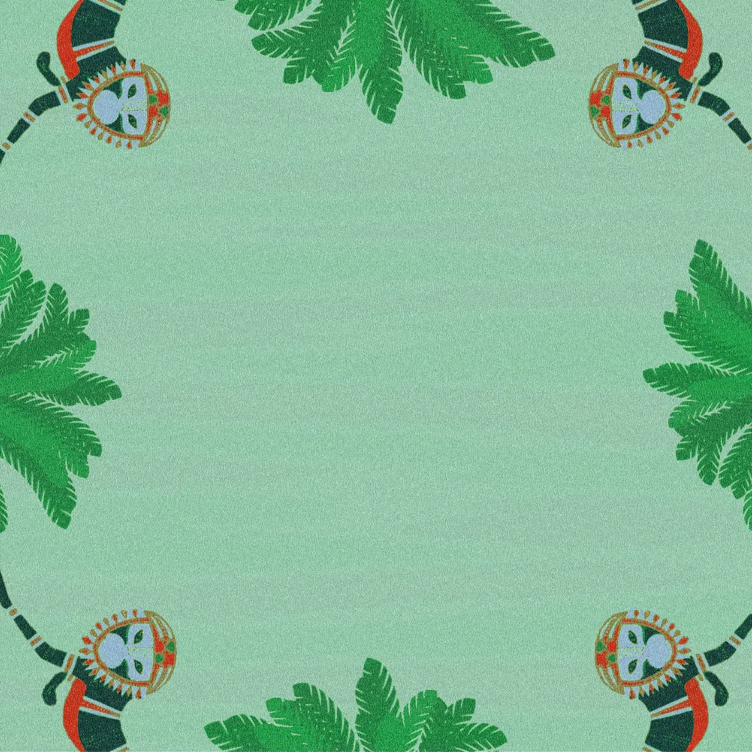 Monkeys and Palm Trees Hand Tufted Rug