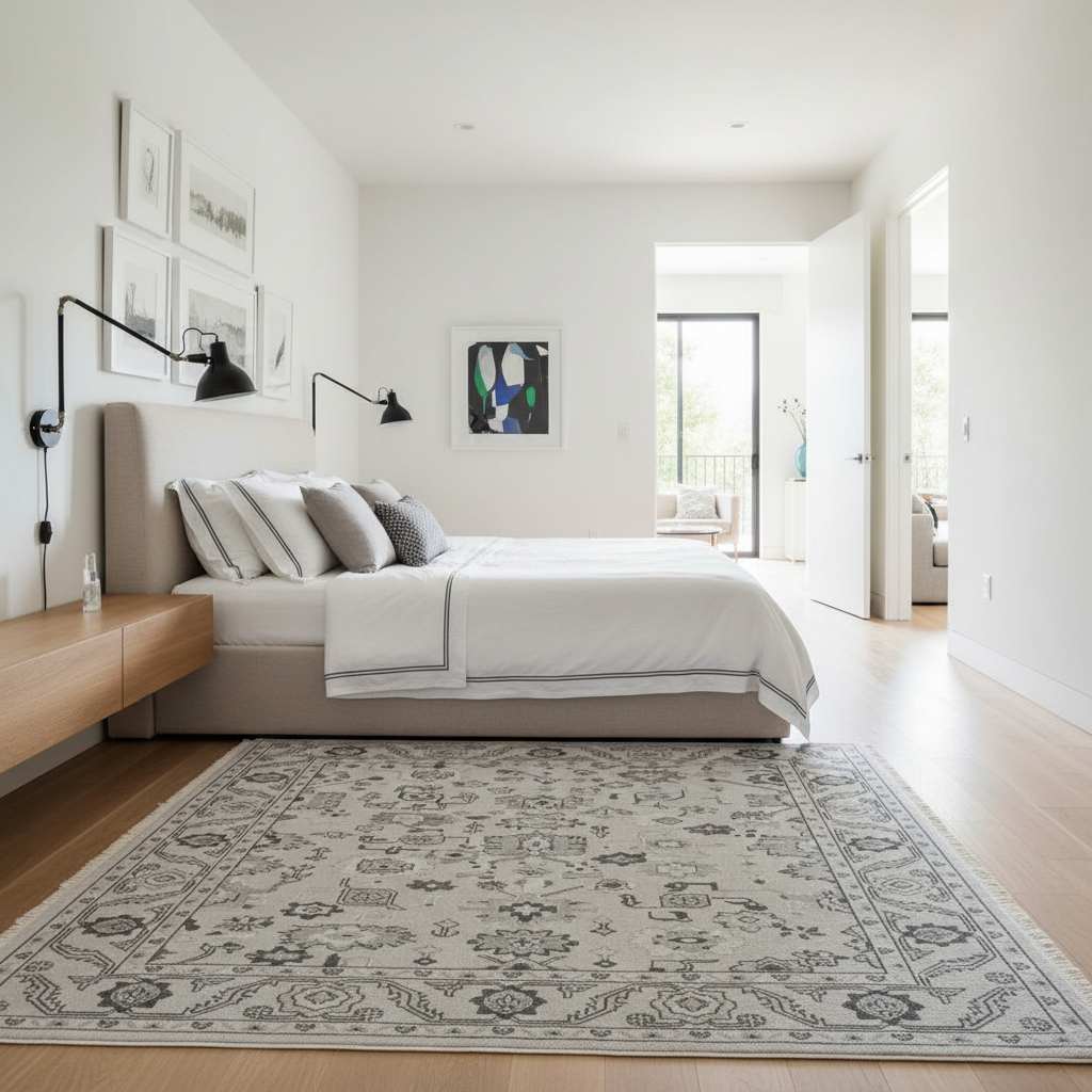 Monochrome Heritage Hand Knotted Square Rug