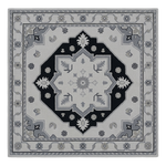 Monochrome Medallion Square Hand Tufted Rug