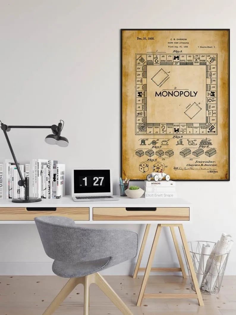 Monopoly Patent Print| Framed Art Print