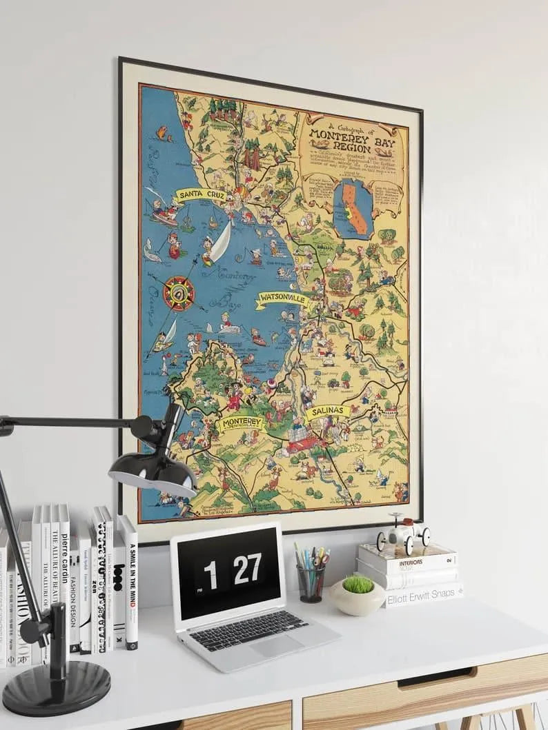 Monterey Bay Map Print| Art History