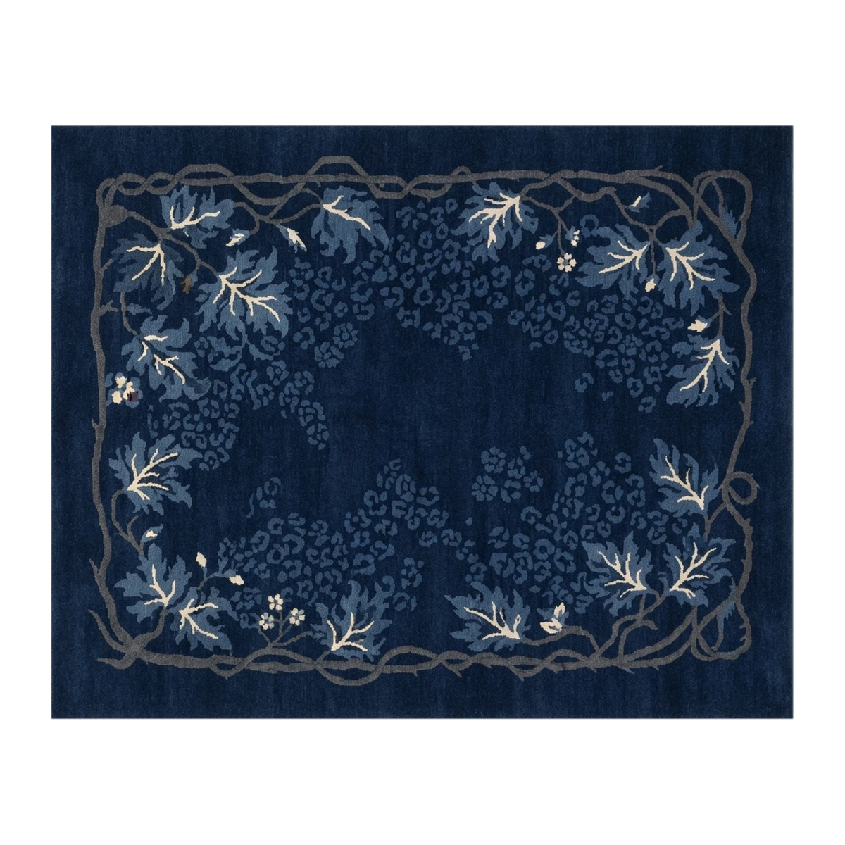 Moonlit Indigo Vine Hand Knotted Rug - alternate view
