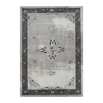 Moonlit Silver Medallion Hand Tufted Viscose Rug