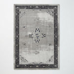 Moonlit Silver Medallion Hand Tufted Viscose Rug — gray, silver, charcoal distressed rug by Maia Homes