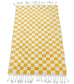 Moroccan Berber Handwoven Checker Wool Area Rug - Yellow and White