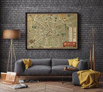 Moscow Pictorial Street Map 1938| Moscow Map Wall Print