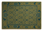 Moss Arabesque Tapestry Hand Tufted Rug shown flat on a white background