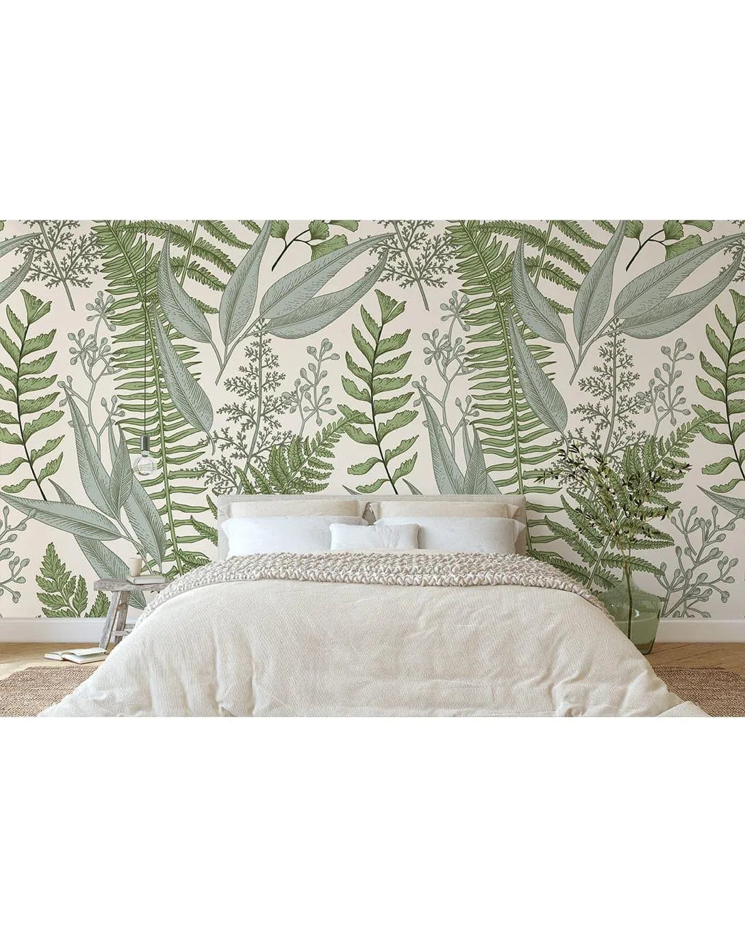 Light Green Fern Wall Mural