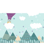 Mountain Peaks Air Balloon Kids Room Wall Mural