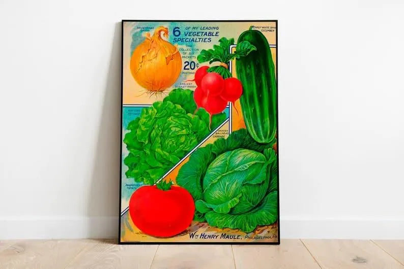 Vegetables Wall Print| Botanical Wall Art