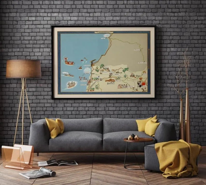 Nahariy Israel Map Poster Canvas Print Wall Art