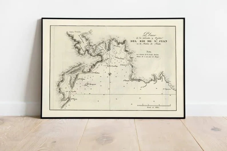 Nautical Chart of Saint John River and the Bay of Fundy 1818| Map Wall Decor