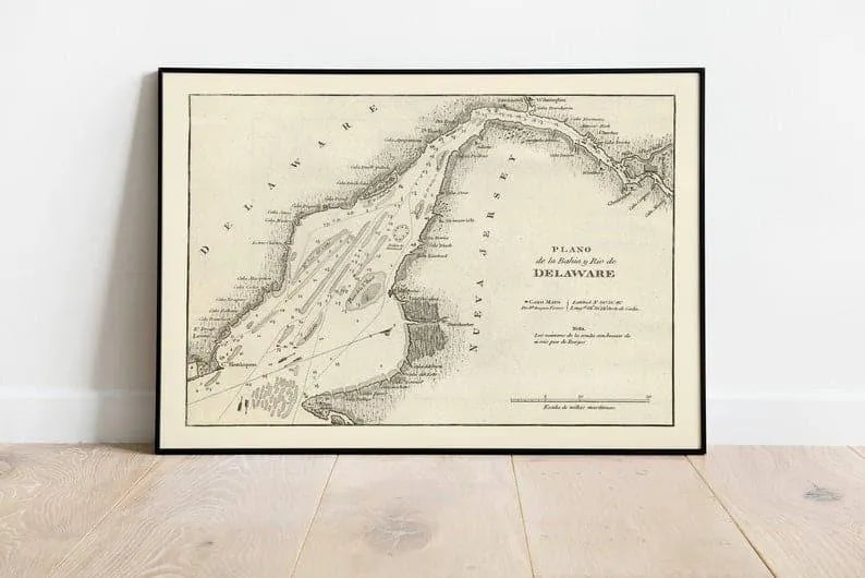 Nautical Chart of Delaware Bay 1818| Old Map Wall Decor