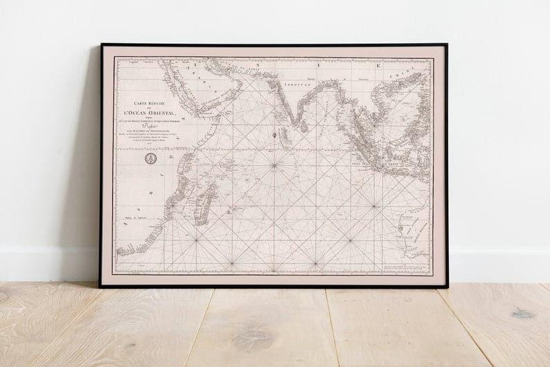 Nautical Chart of Indian Ocean 1810| Old Map Wall Decor Nautical Chart of Indian Ocean 1810| Old Map Wall Decor Nautical Chart of Indian Ocean 1810| Old Map Wall Decor 