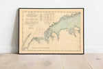 Nautical Chart of New York to Norwalk Islands 1893| Map Wall Decor