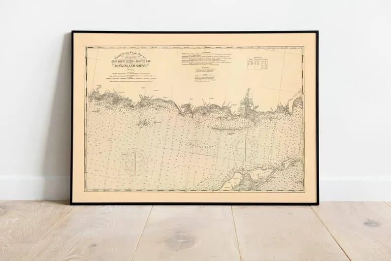 Nautical Chart of Southwest Ledge to Niantic Bay 1893| Map Wall Decor