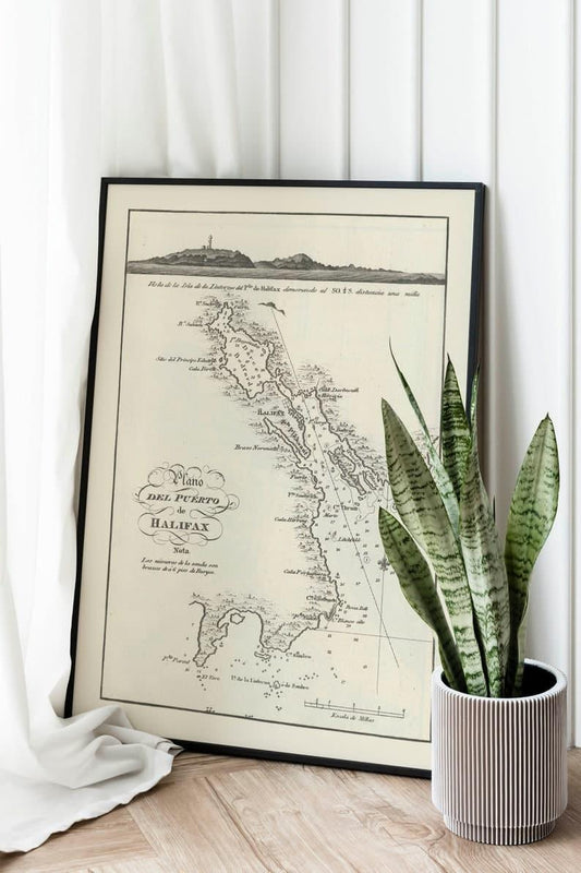Nautical Chart of the Port of Halifax 1818| Old Map Wall Decor Nautical Chart of the Port of Halifax 1818| Old Map Wall Decor 