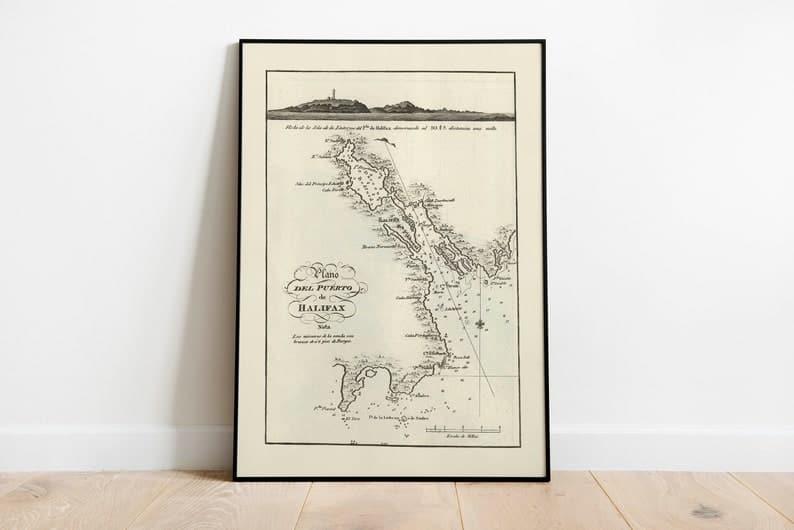 Nautical Chart of the Port of Royal Sound 1818| Old Map Wall Decor Nautical Chart of the Port of Halifax 1818| Old Map Wall Decor 