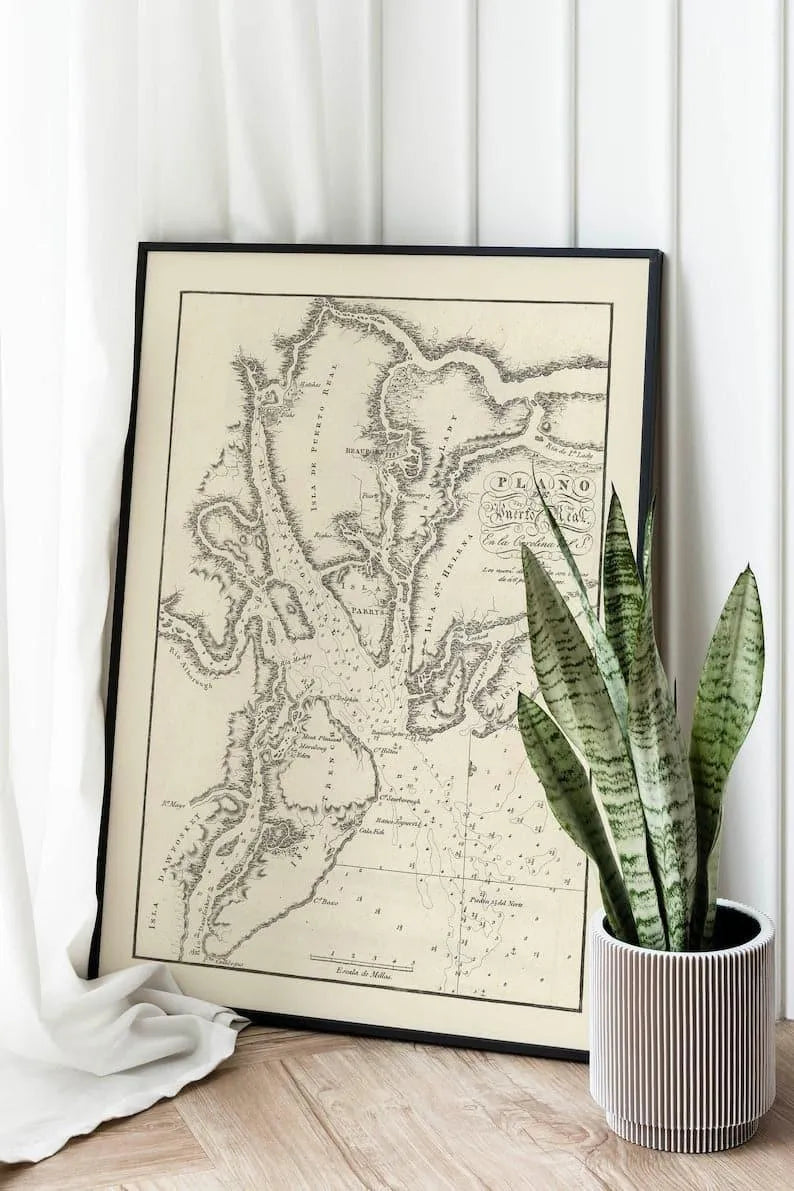 Nautical Chart of the Port of Royal Sound 1818| Old Map Wall Decor