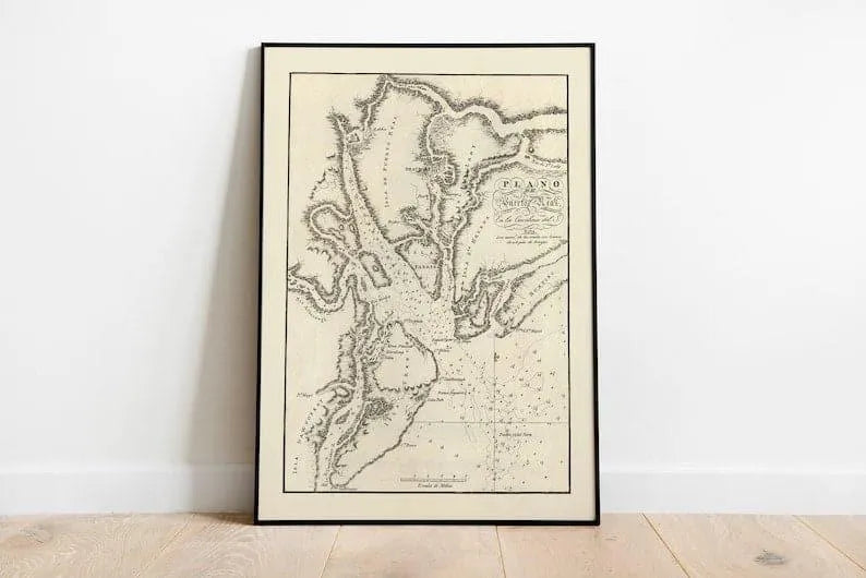 Nautical Chart of the Port of Royal Sound 1818| Old Map Wall Decor