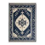 Navy Caucasian Crest Hand Knotted Rug - alternate view