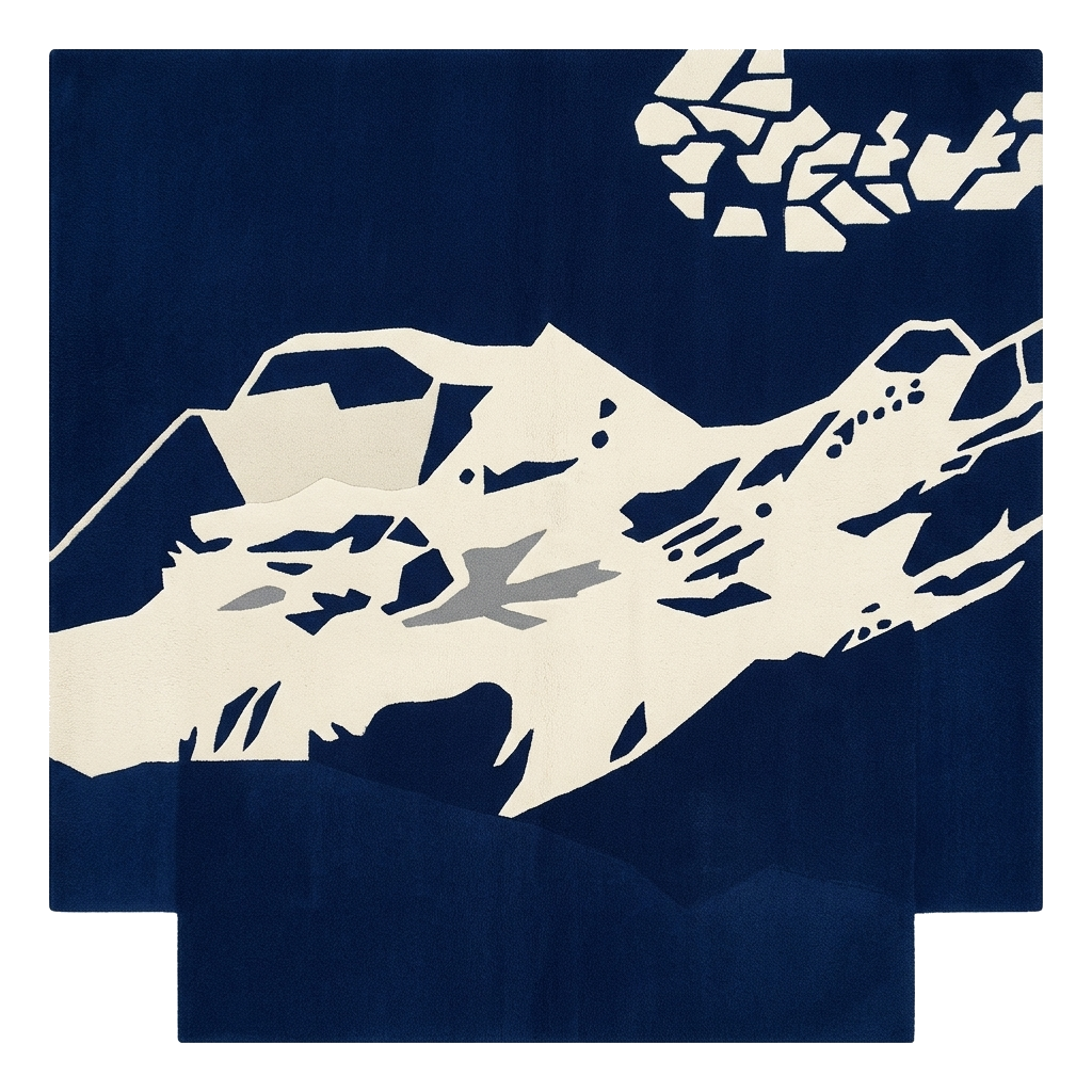 Navy Horizon Square Hand Tufted Rug