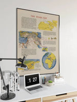 Near East Map Print 1944 Near East Map Wall Art