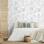 Neutral Minimalist Floral Peony Wallpaper