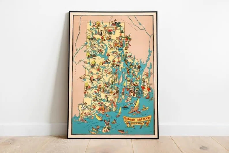 Rhode Island Map Print| Fine Art Prints