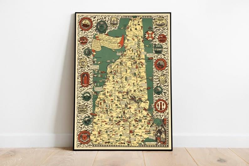 New Hampshire Map Print| Art History 