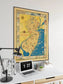 New Jersey Map Wall Print| 1939 New Jersey Map