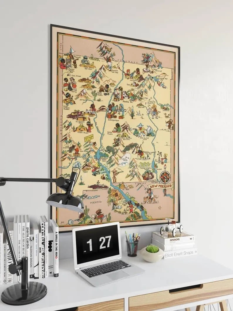 New Mexico Map Print| Art History