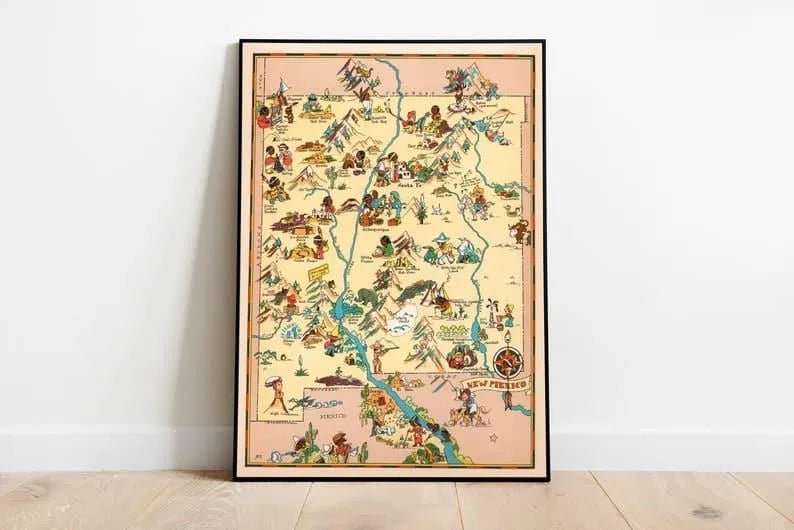 New Mexico Map Print| Art History