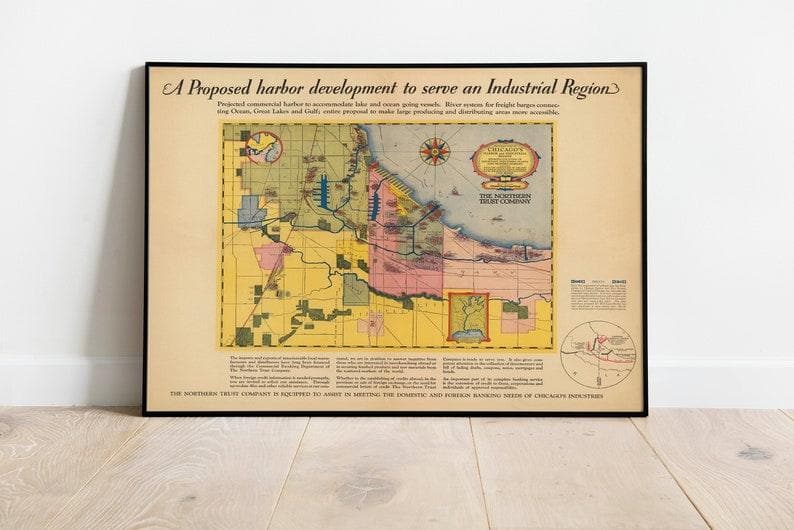 New York Map Print| Art History Chicago Map Print| Art History 