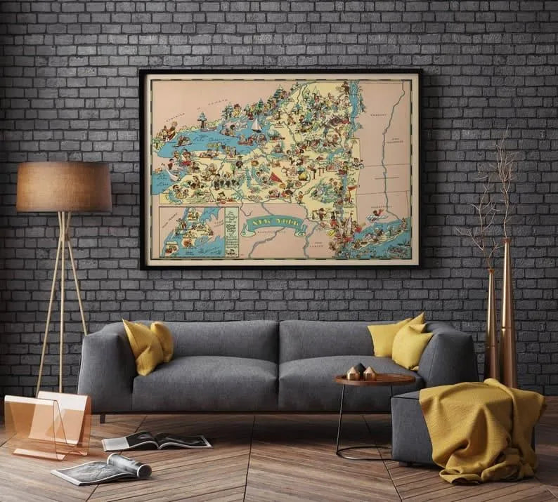 New York Map Print| Art History