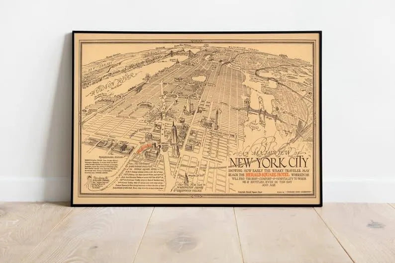 New York Map Print| Art History