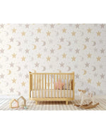 Night Sky Moon and Stars Nursery Removable Wallpaper