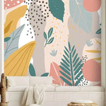 Modern Drawing Tropical Leaves Wall Mural