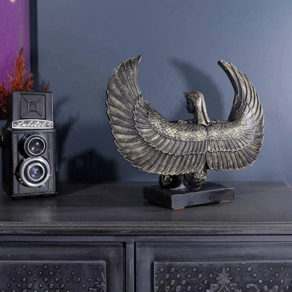 Noir Egyptian Goddess Isis Wing Sculpture