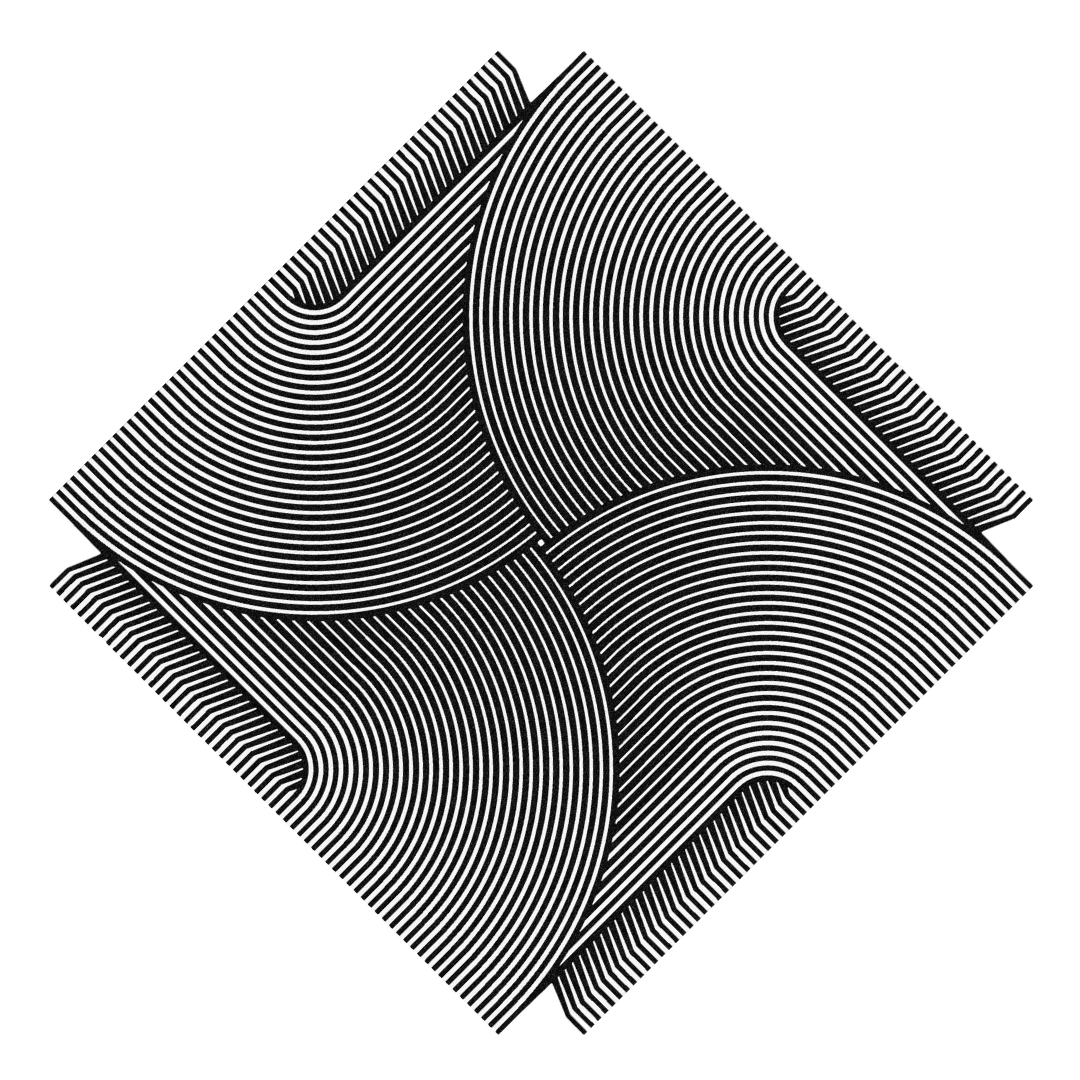 Noir Horizon Illusion Square Hand Tufted Wool Rug