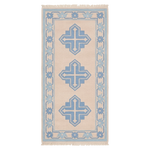 Nordic Cross Hand Knotted Runner Rug