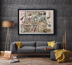 North Dakota and South Dakota Map Print| North Dakota Canvas Wall Art