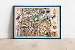 North Dakota and South Dakota Map Print| North Dakota Canvas Wall Art