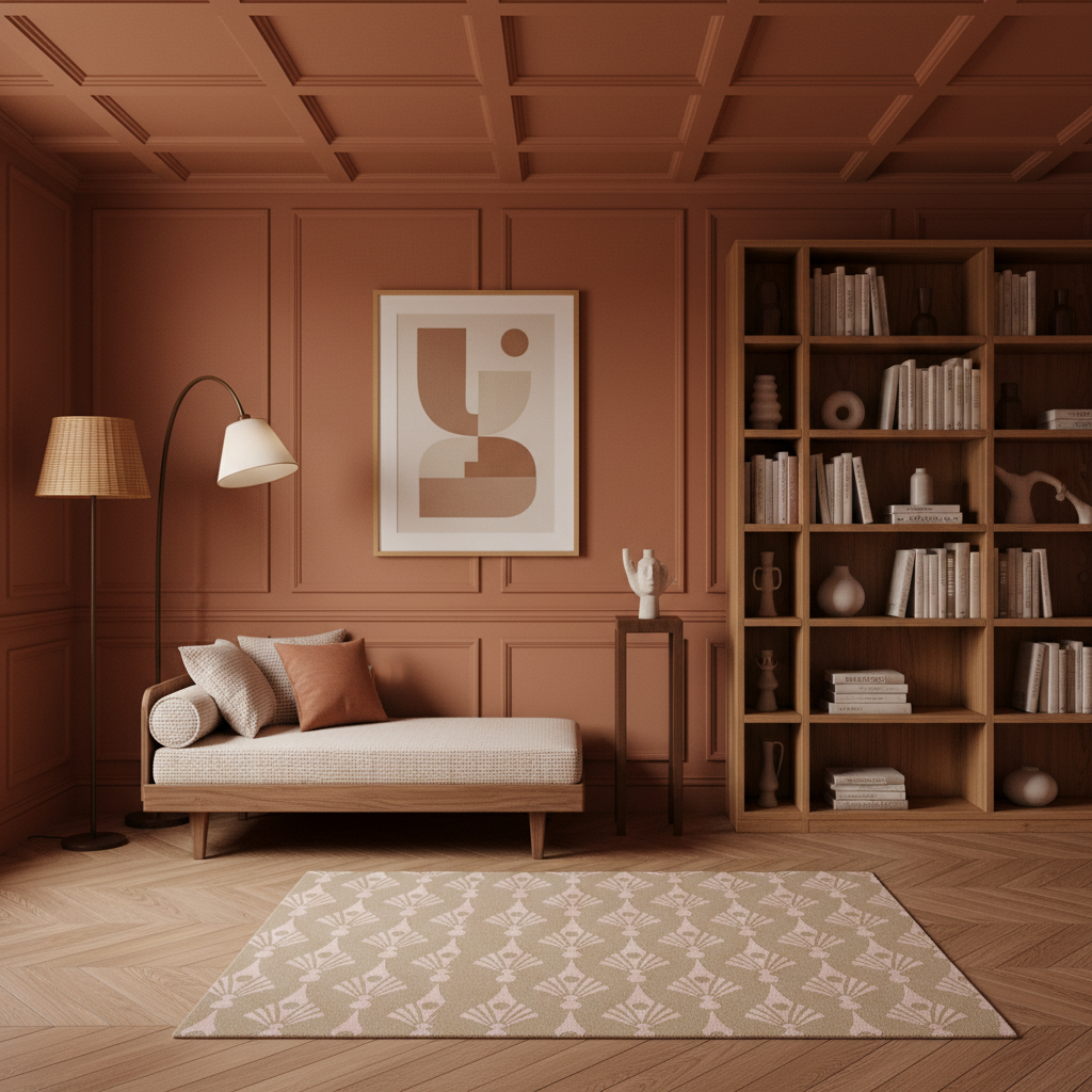 Nude Geometric Petal Hand Tufted Rug