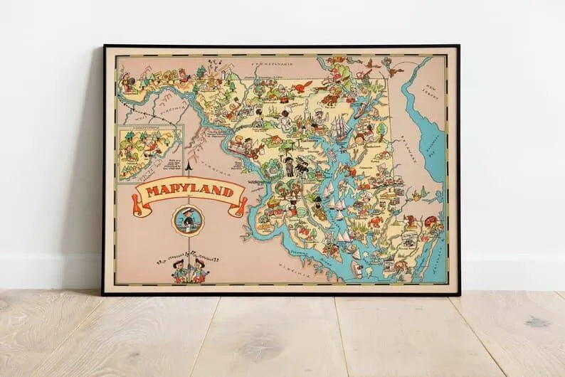 Massachusetts Map Print| Art History