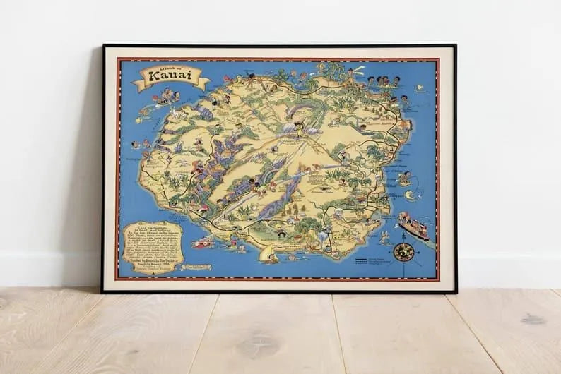 Kauai Map Print| Art History