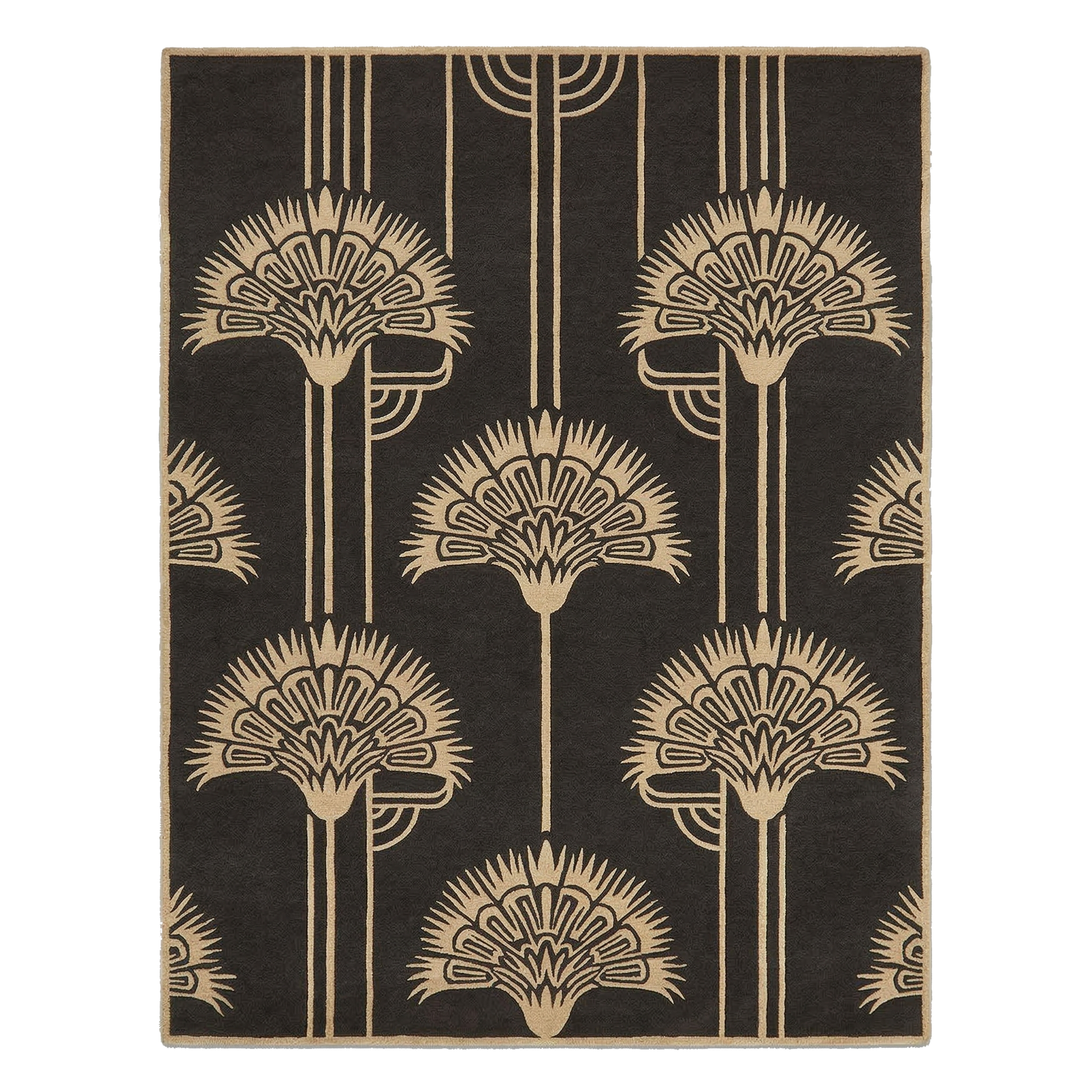 Obsidian Gilded Bloom Hand Tufted Wool Rug