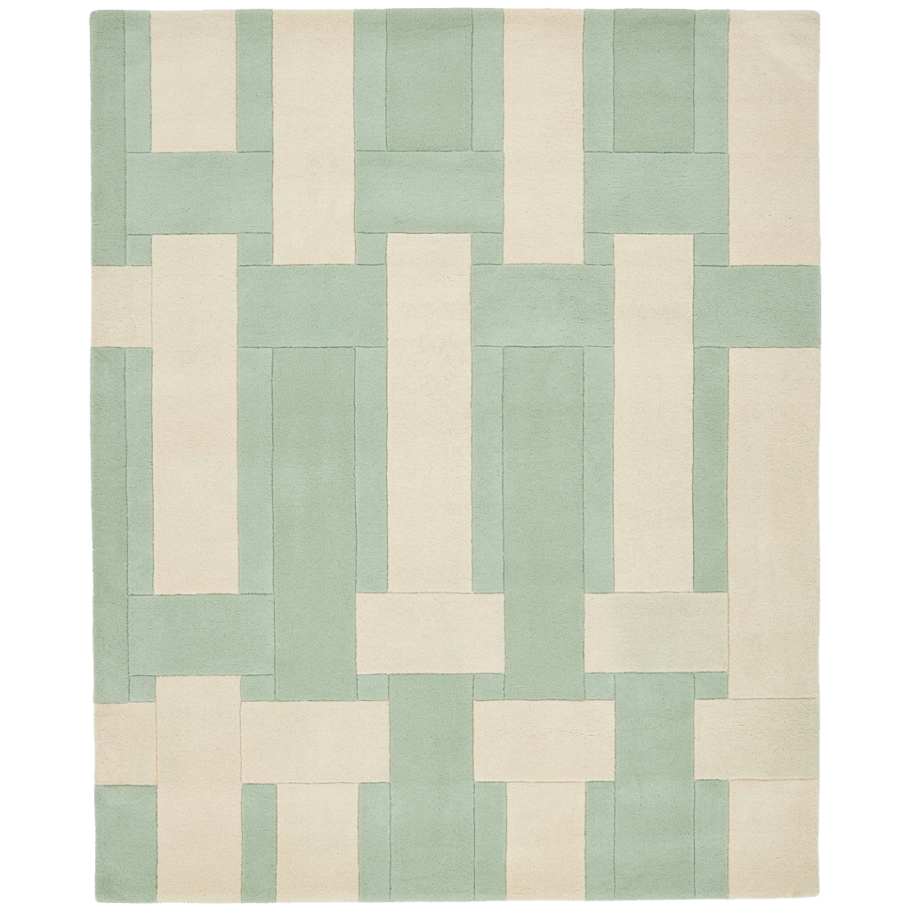 Offset Geometric Hand Tufted Rug